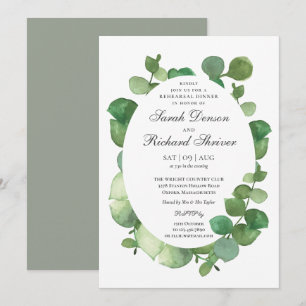 Invitation Dîner de répétition florale Eucalyptus Boho