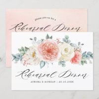 Dîner de répétition florale Peach Pastel