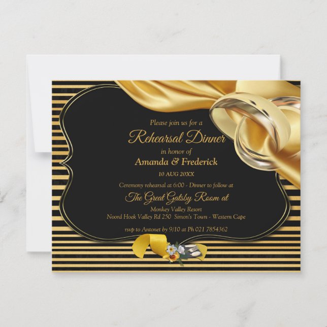 Invitation Dîner de répétition Gatsby Inspiration (Devant)