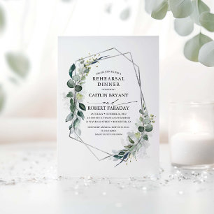 Invitation Dîner de répétition géométrique Eucalyptus Greener