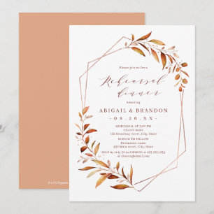 Invitation Dîner de répétition géométrique Rustique automne v