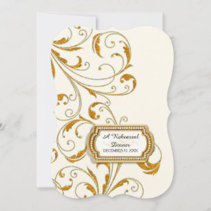 Invitation Dîner de répétition, Glam Old Hollywood Regency