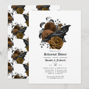 Invitation Dîner de répétition gothique Vintage Glam Amber Ra