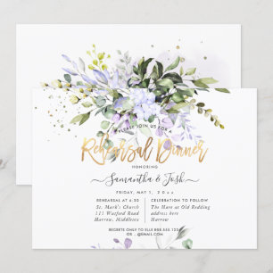 Invitation Dîner de répétition H2 Dusty Purple Eucalyptus