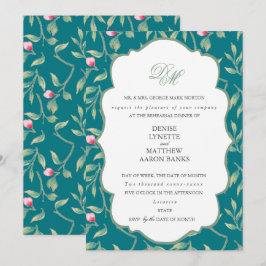 Invitation Dîner de répétition Harbour Blue et Basil Green