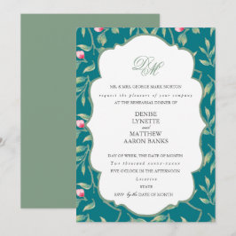 Invitation Dîner de répétition Harbour Blue et Basil Green