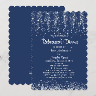 Invitation Dîner de répétition hivernal à cordes blanches ble