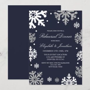 Invitation Dîner de répétition hivernal de la Marine Blue Sno