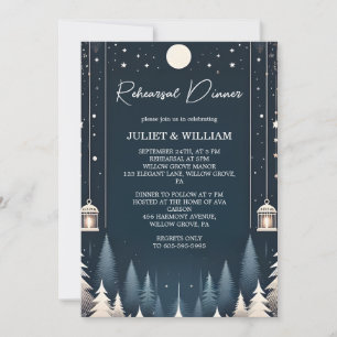Invitation Dîner de répétition hivernale aux étoiles de neige
