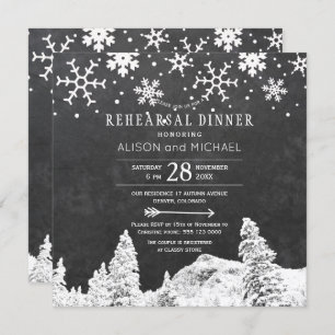 Invitation Dîner de répétition hivernale de Chalkboard et de 
