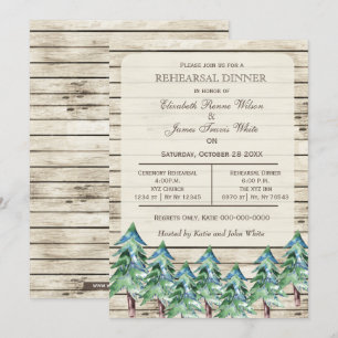 Invitation Dîner de répétition hivernale de la grange de pins