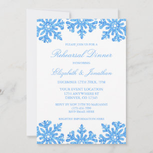 Invitation Dîner de répétition hivernale du flocon bleu