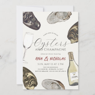 Invitation Dîner de répétition huîtres et champagne
