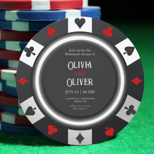 Invitation Dîner de répétition jeton de poker Casino Las Vega