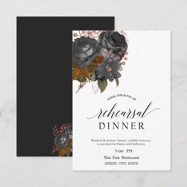 Invitation Dîner de répétition Lavander Green (Devant / Derrière)