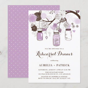 Invitation Dîner de répétition Lilac Purple Mason Jars