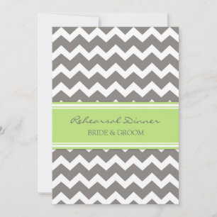 Invitation Dîner de répétition Lime Gray Chevron