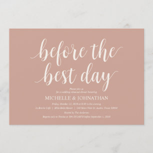 Invitation Dîner de répétition Mariage à la crème rousse