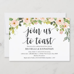 Invitation Dîner de répétition Mariage à l'élégance floue Inv