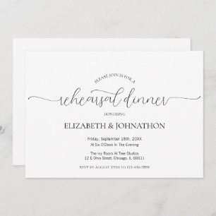 Invitation Dîner de répétition Mariage à script minimal simpl