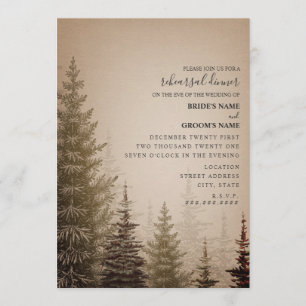 Invitation Dîner de répétition Mariage Arbres À feuillage per