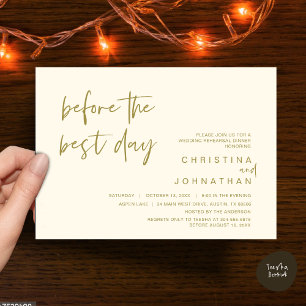 Invitation Dîner de répétition mariage, avant le meilleur jou