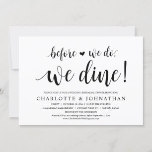Invitation Dîner De Répétition mariage, Avant Nous, Nous Dîno