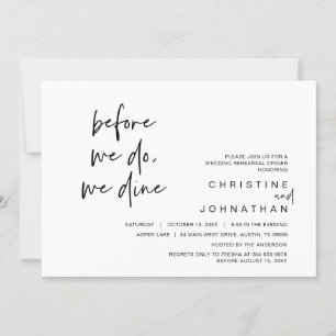 Invitation Dîner De Répétition mariage, Avant Nous, Nous Dîno