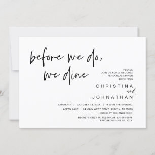 Invitation Dîner De Répétition mariage, Avant Nous, Nous Dîno