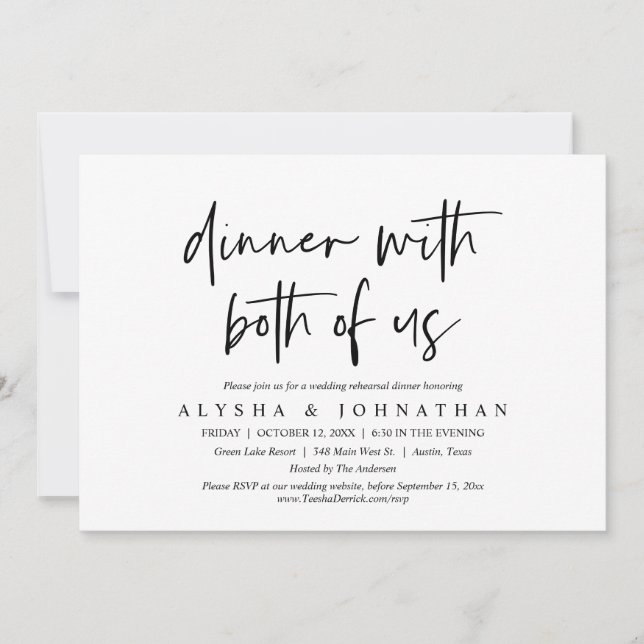 Invitation Dîner De Répétition mariage Avec Nous Deux (Devant)