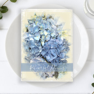 Invitation Dîner de répétition Mariage Blue Hydrangea