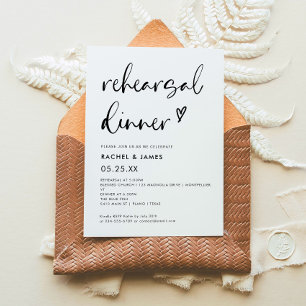 Invitation Dîner de répétition Mariage Boho moderne