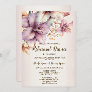 Invitation Dîner de répétition mariage Boho rose