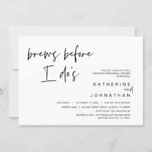 Invitation Dîner de répétition mariage, brasse avant de faire