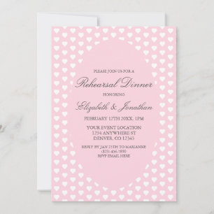 Invitation Dîner de répétition Mariage Coeurs roses