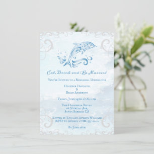 Invitation Dîner de répétition Mariage Dauphin Bleu Invitatio