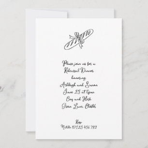 Invitation Dîner de répétition Mariage de la baguette et de l