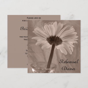Invitation Dîner de répétition Mariage de la marguerite rose 