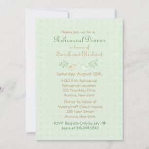 Invitation Dîner de répétition Mariage de la Monnaie Lovebird