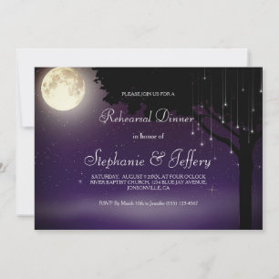 Invitation Dîner de répétition Mariage de la nuit étoilée cél