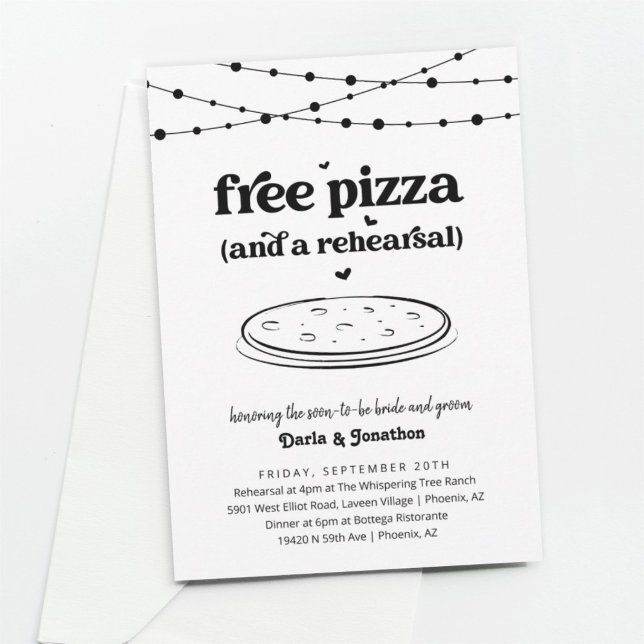 Invitation Dîner de répétition Mariage de pizza amusant Invit (Créateur téléchargé)