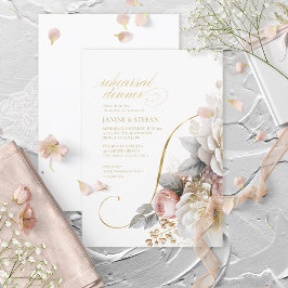 Invitation Dîner de répétition Mariage de théâtre floral ID10