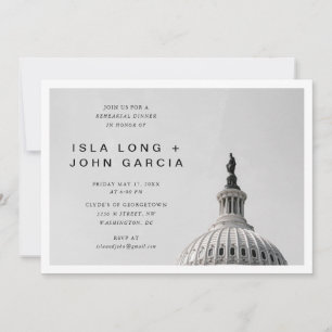 Invitation Dîner de répétition Mariage de Washington DC