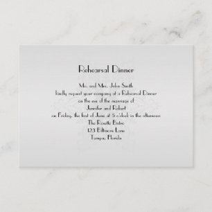 Invitation Dîner de répétition Mariage de Winter Wonderland