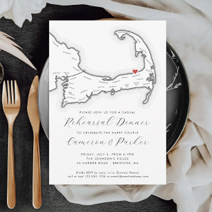 Invitation Dîner de répétition Mariage Décontracté Brewster M