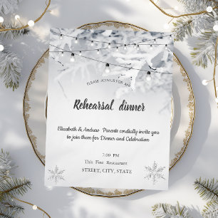 Invitation Dîner de répétition Mariage des Branches de neige 
