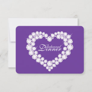 Invitation Dîner de répétition mariage du coeur de diamant in
