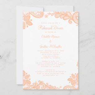 Invitation Dîner de répétition Mariage élégant avec dentelle