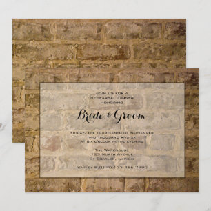 Invitation Dîner de répétition Mariage en briques chic indust