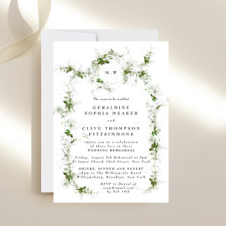 Invitation Dîner de répétition Mariage Eucalyptus élégant